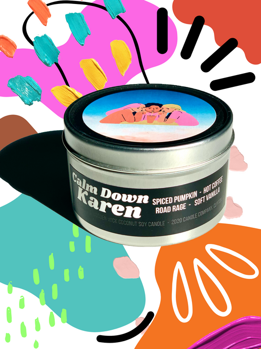 Calm Down Karen Candle Tin